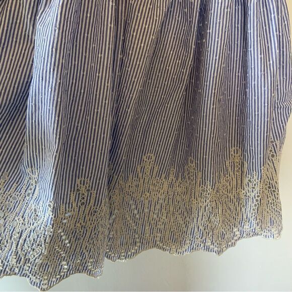 ASOS Tie Shoulder Striped Smocked Mini Sun Dress 100% Cotton Size 10 - Picture 7 of 11